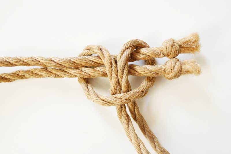 Eine angesetzte Seilstelle, die noch nicht zugezogen ist