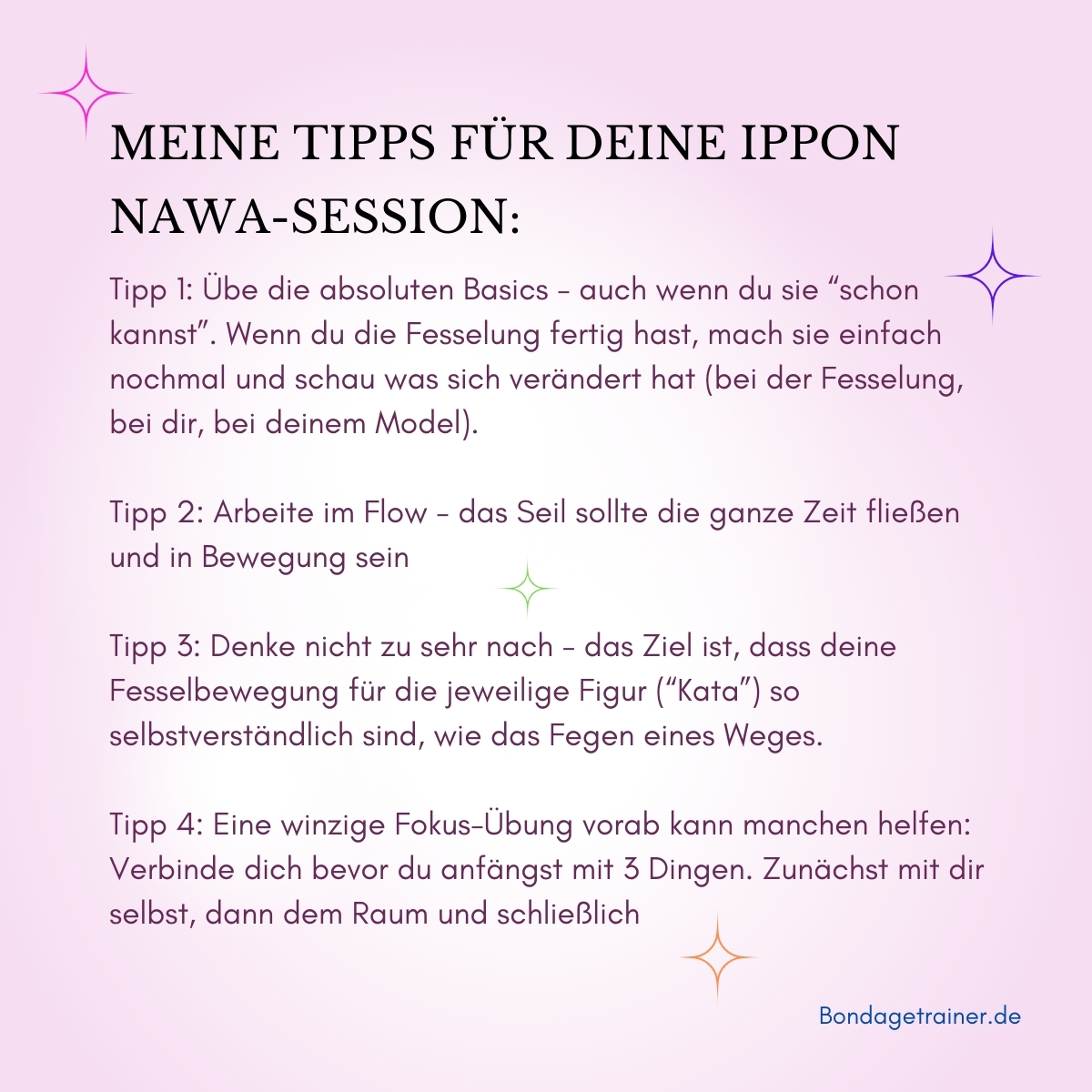 Vier tipps für Ippon Nawa Fessel-Session